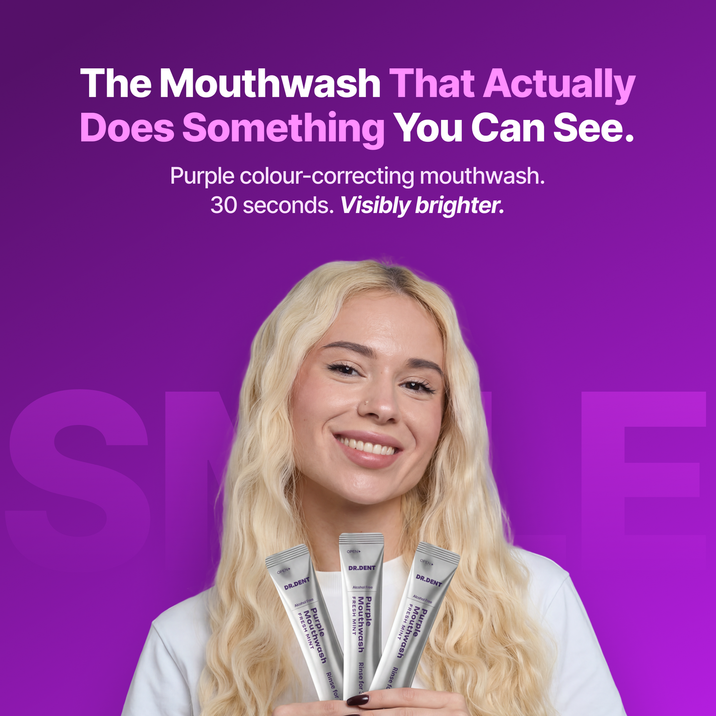 DR.DENT Purple Color Correcting Mouthwash